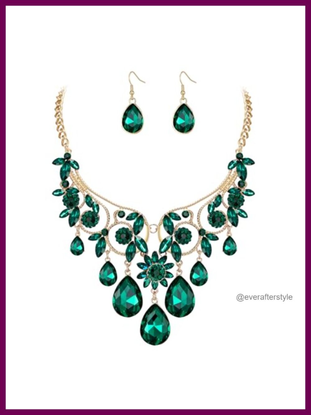 BriLove Austrian Crystal Tribal Jewelry Set Necklace Earrings Prom Party